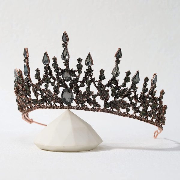 BLACK  CROWNS - BLACK Gothic Tiara Crown for Women - Image 4
