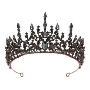 BLACK  CROWNS - BLACK Gothic Tiara Crown for Women