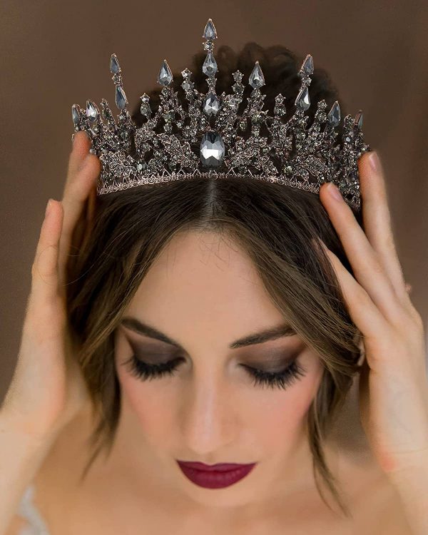 BLACK  CROWNS - BLACK Gothic Tiara Crown for Women - Image 2