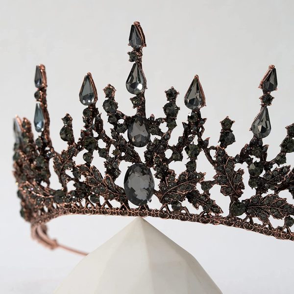 BLACK  CROWNS - BLACK Gothic Tiara Crown for Women - Image 3