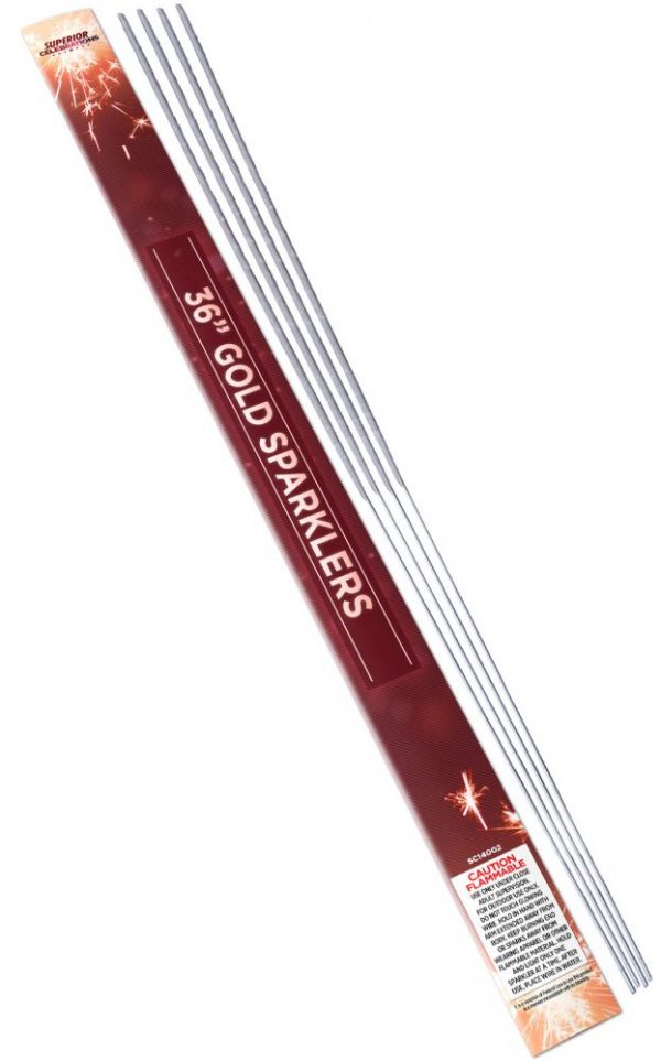 Party Sparklers - 36" Gold Sparklers 4PC