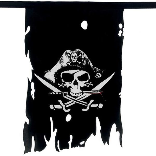Pirate Flag – Dead Man’s Chest Flag Set – 20 Flags – 30 Feet Long – Creepy Ragged Pirate Flag String