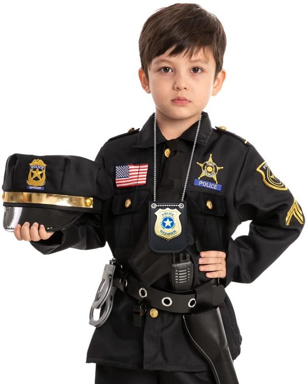 POLICE BADGE - Pretend Police Badge with chain and belt clip - GOLD - Image 4
