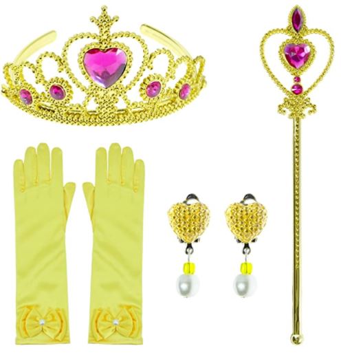 Girls Princess Belle Costume Dress with accessories - Image 2