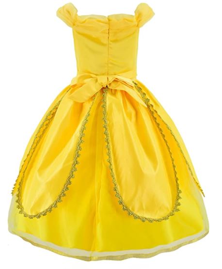 Girls Princess Belle Costume Dress with accessories - Image 4