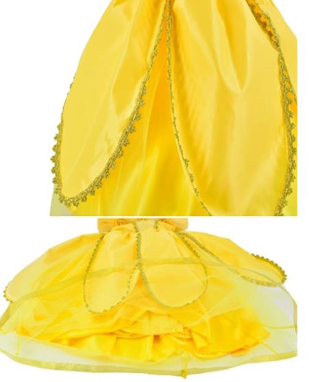 Girls Princess Belle Costume Dress with accessories - Image 5