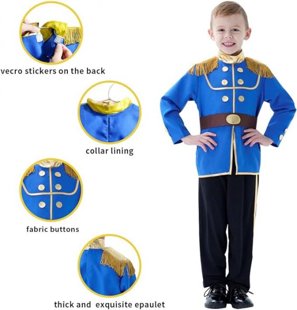 PRINCE - Child Royal Prince costume - BLUE Prince Charming Costume - Image 2
