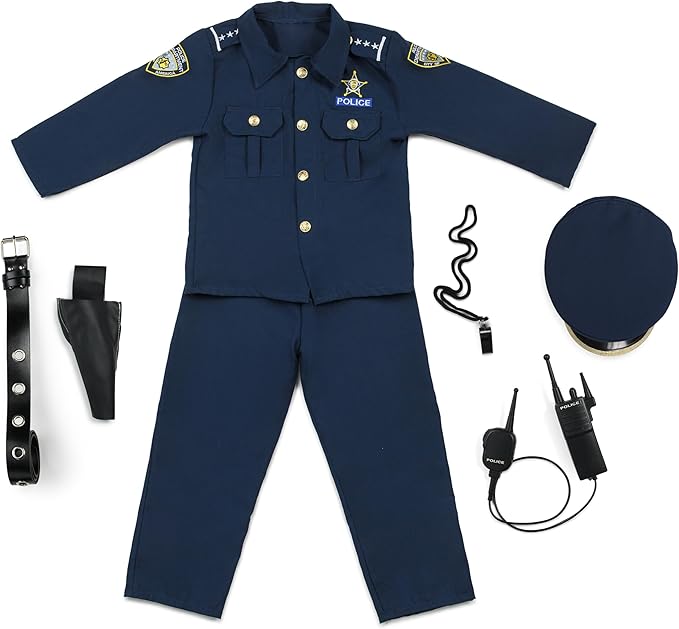 Career Day POLICE - Boys Deluxe Police Dress Up Costume Set 7PC SET - Image 5