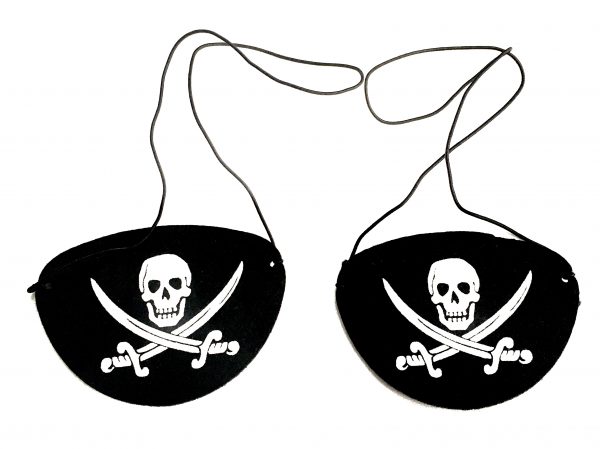 PIRATE EYE PATCH - Felt Pirate Eye Patches (THICKER FELT) SKULL N SWORD