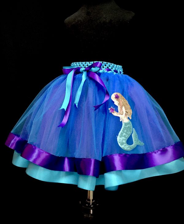 CUSTOM MADE Child tutu – TODDLER Simple Mermaid ribbon Tutu Fits up to 3yrs