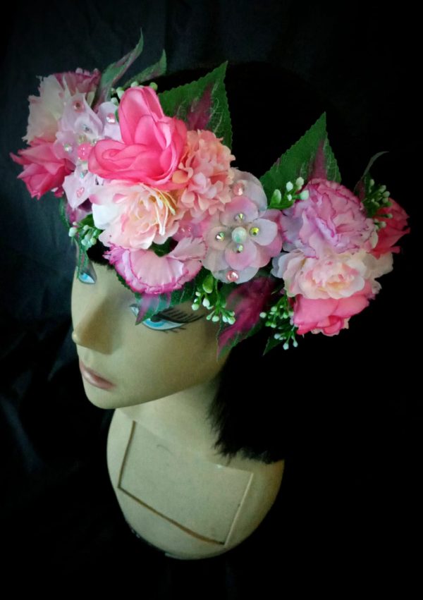 CUSTOM MADE ADULT Floral Fancy Headband - Shades of Pink - Image 2