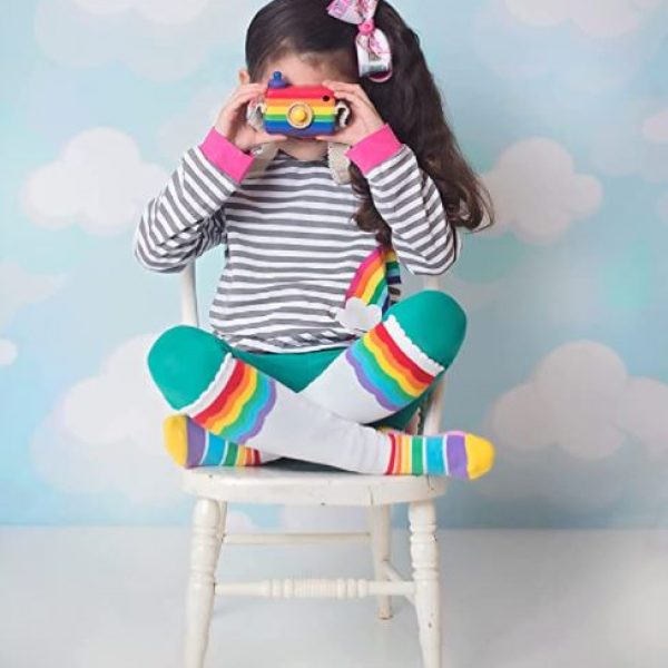 SOCKS – Kids Colorful Rainbow Scallop Top Knee High Socks SIZE: SMALL