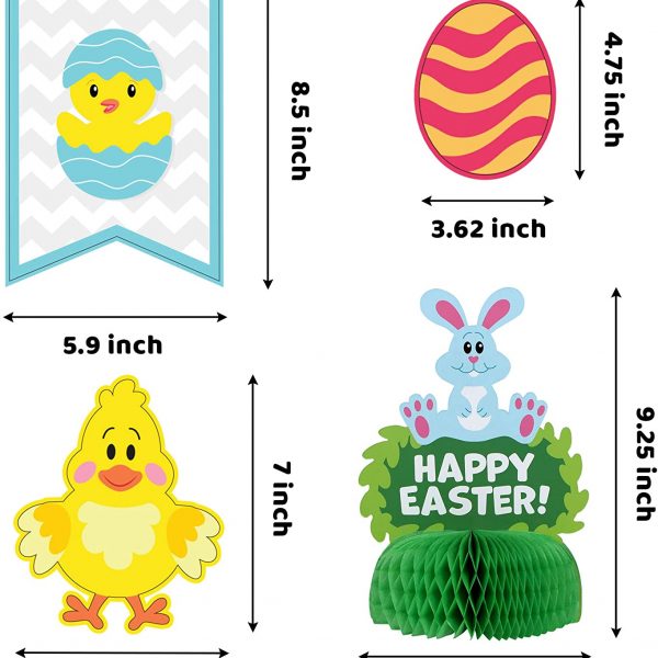 Easter Decoration – 31 PCS Easter Egg Bunny Foil Swirl Hanging Decoration Mega Value Kit