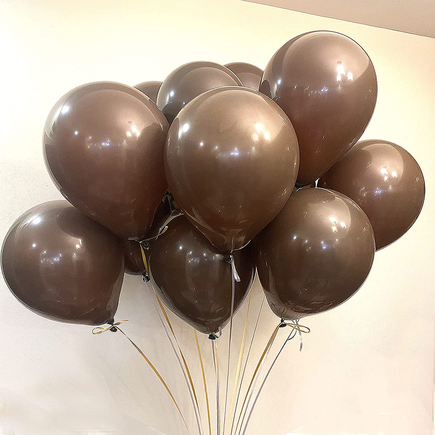 BALLOONS - Latex 12inch - 10 Pack - DARK BROWN Balloon - Image 2