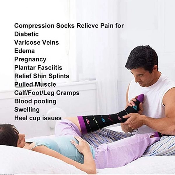 SOCKS - Colorful Compression Socks - SPOTS/STRIPES S/M - Image 4