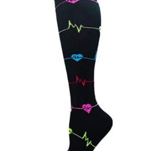 SOCKS - Colorful Compression Socks - HEART PULSE L/XL