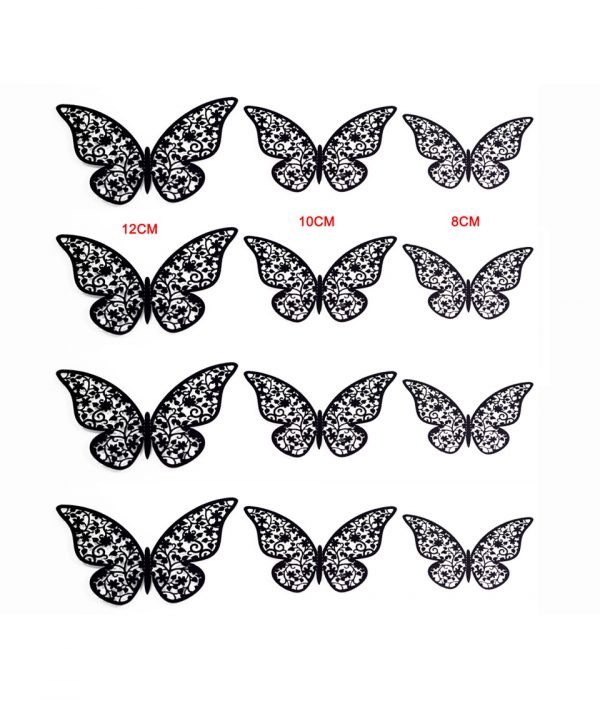 Butterfly Wall Sticker Decoration 3D (Single Layer) – Reflective Crystal Butterfly BLACK (TT) - Image 5