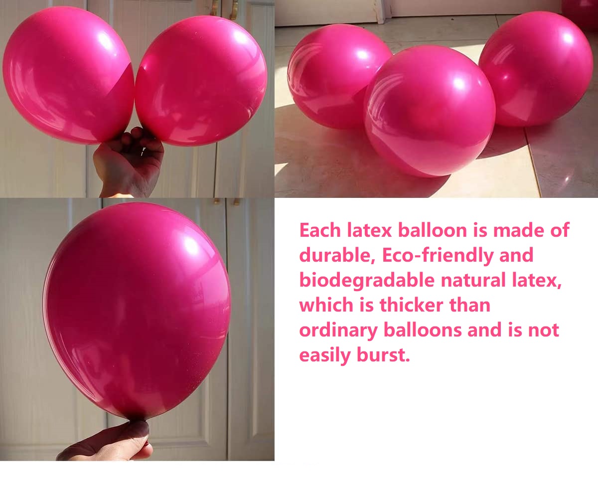 BALLOONS - Latex 12inch - 10 Pack - HOT PINK Balloon - Image 2
