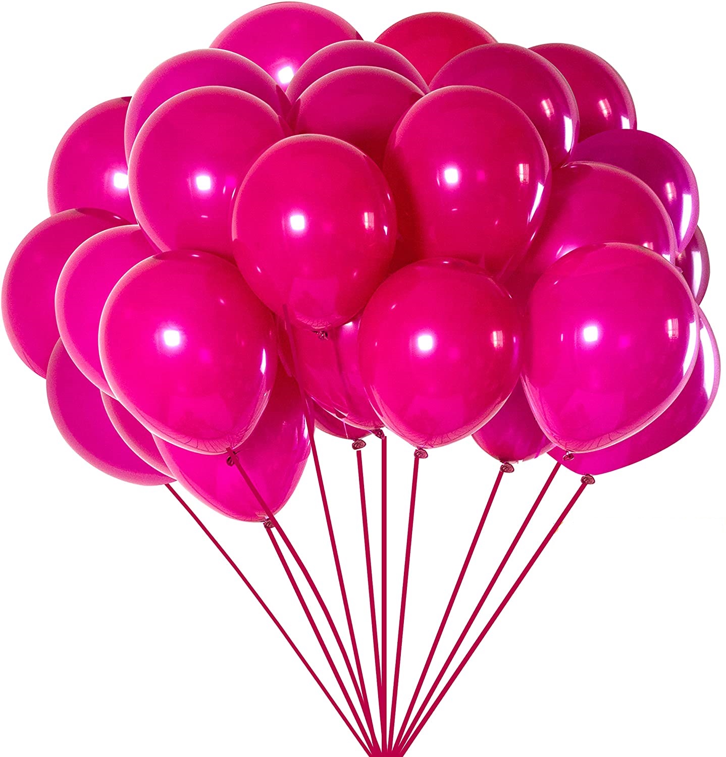 BALLOONS - Latex 12inch - 10 Pack - HOT PINK Balloon