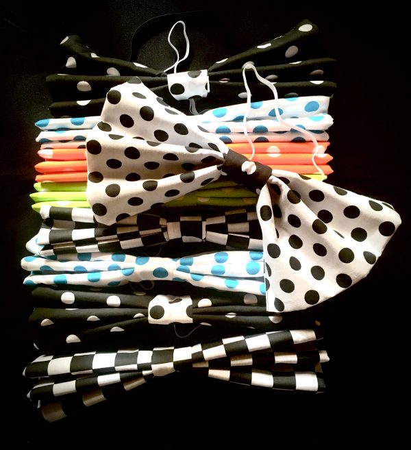 Ties - JUMBO Bow Ties -WHITE WITH BLACK POLKA DOT - Image 2