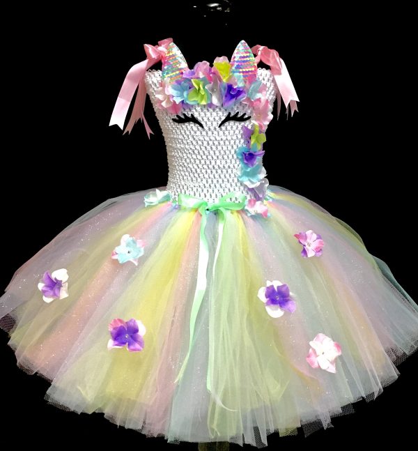 CUSTOM MADE Child tutu dress - PASTEL Unicorn 3-LAYER Tutu Dress SIZE: Fits up to 6yrs