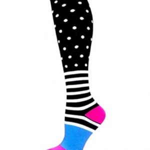 SOCKS - Colorful Compression Socks - POLKA DOT STRIPE L/XL