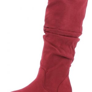 MID CALF HIGH BOOTS -BURGUNDY - Burgundy Mid Calf Suede Boots SIZE: 10