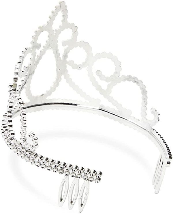Girls SILVER Plastic Princess Tiara - Image 3