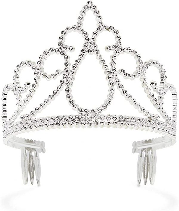 Girls SILVER Plastic Princess Tiara