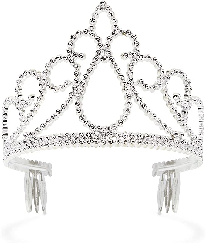 Girls SILVER Plastic Princess Tiara