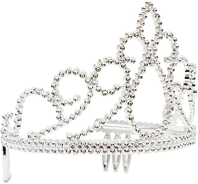 Girls SILVER Plastic Princess Tiara - Image 5