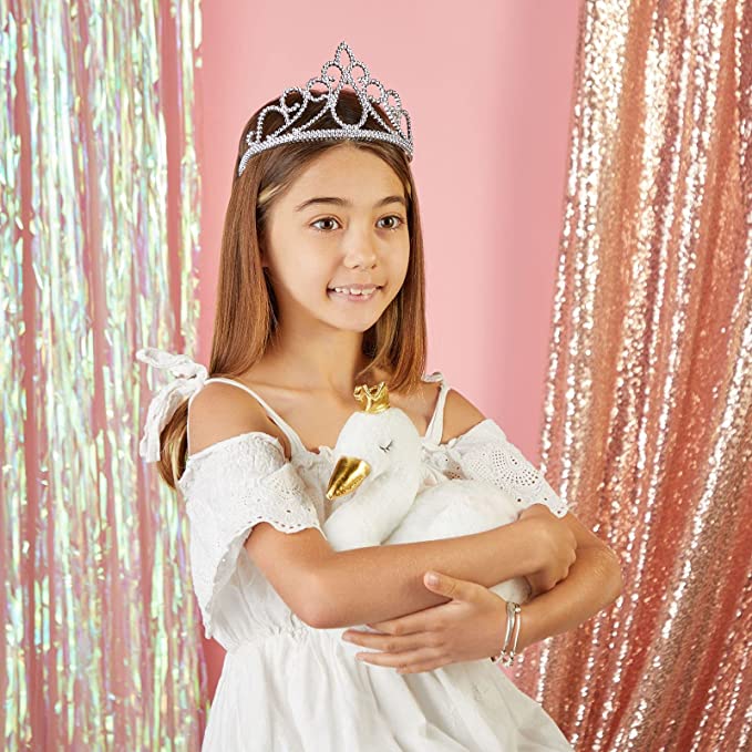 Girls SILVER Plastic Princess Tiara - Image 2