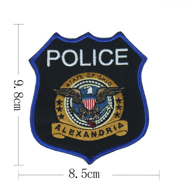 POLICE PATCH - LARGE Embroidered Police Badge Patch/Applique - Image 2