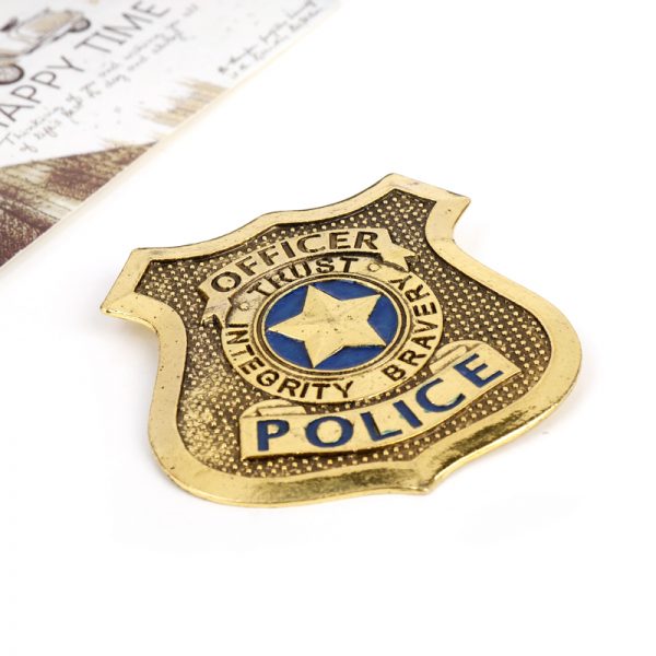 POLICE BADGE - GOLD POLICE BADGE Brooch Pins - Image 5