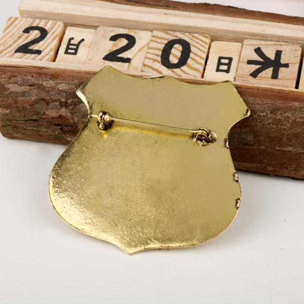 POLICE BADGE - GOLD POLICE BADGE Brooch Pins - Image 3