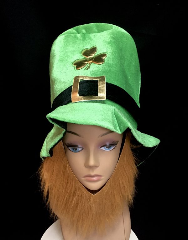 St. Patrick's Green Top Hat With BROWN Beard