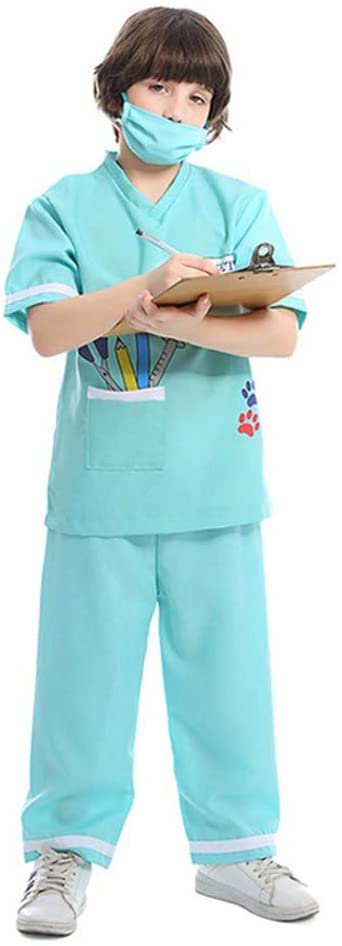 Career Day VETERINARIAN - Kids Animal Doctor Role Play Costume Set Light Green SIZE: TODDLER 3-6 - Image 2