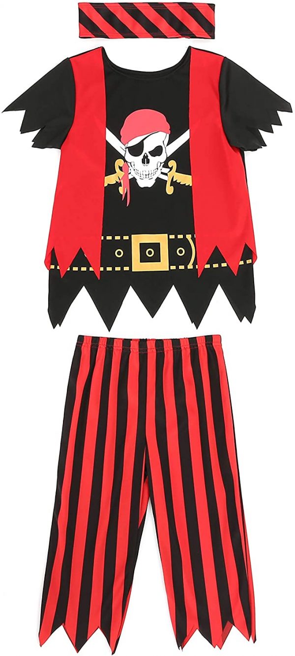 Kids Pirate Costume, Pirate Role Play Dress Up Set - Image 2