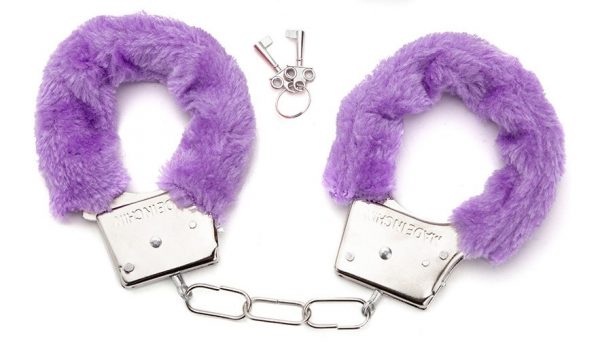 HANDCUFFS - PLUSH Stainless Steel Metal Handcuffs - LILAC