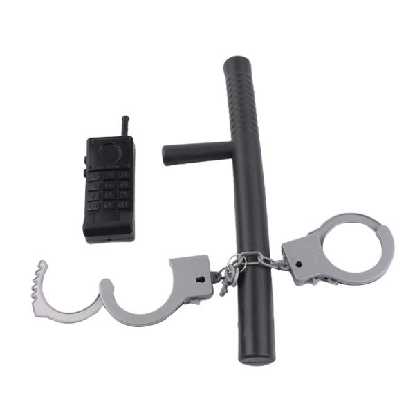 Policeman 3pc Accessory Baton Handcuff Set - Image 2