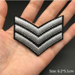 MILITARY PATCH - Silver/Black Military Rank Patch