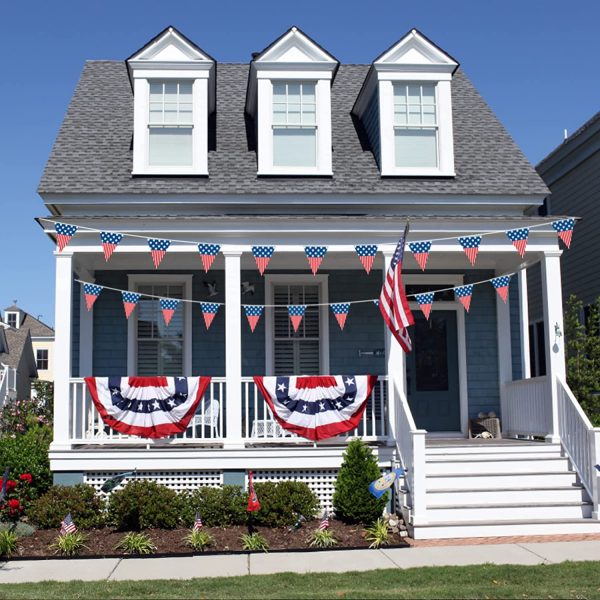 4th of July – 30ft Patriotic Bunting Banner Flags 20 flags - Image 6