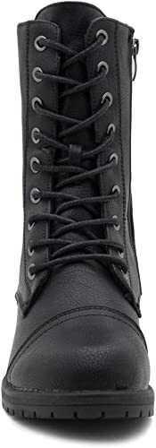 COMBAT BOOTS - BLACK - Ankle Lace Up Military Combat Booties Mid Calf Boots SIZE: 11 - Image 3