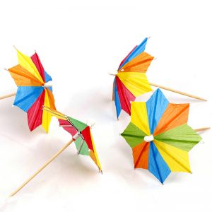25pc - Disposable Cocktail Umbrella Toothpicks - COLORFUL
