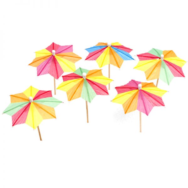 25pc – Disposable Cocktail Umbrella Toothpicks – COLORFUL