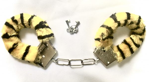 HANDCUFFS - PLUSH Stainless Steel Metal Handcuffs - TIGER - Image 2