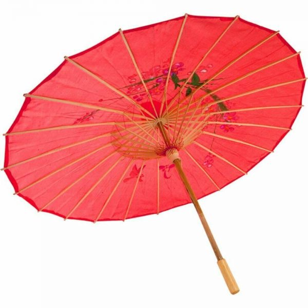 Asian/Chinese Silk Umbrella – 32inch LARGE – Parasol RED