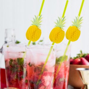10 pack - Pineapple Drinking Straws