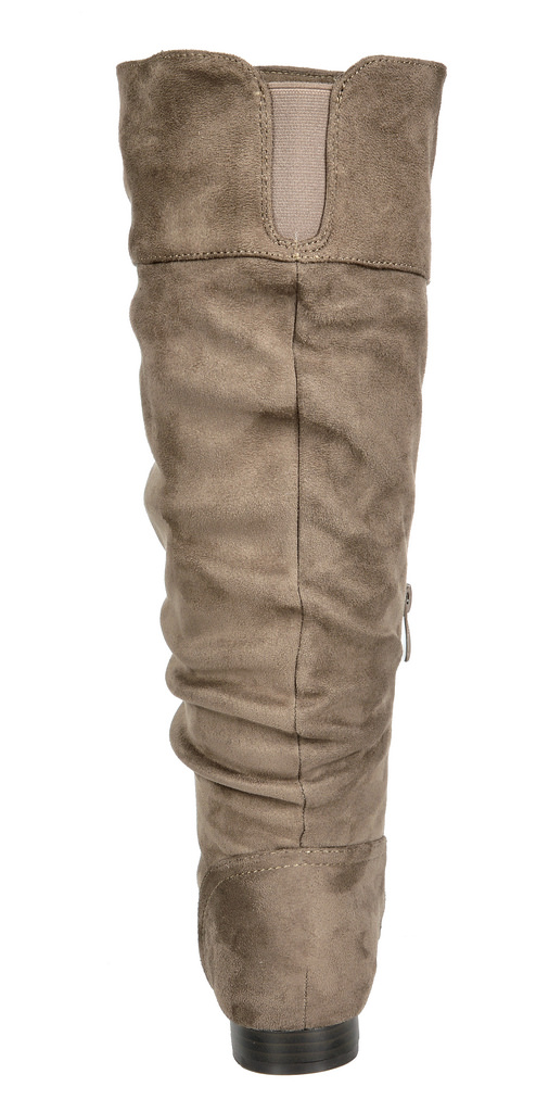 KNEE HIGH BOOTS - TAUPE - SUEDE Women’s Wide Calf Knee High Boots SIZE: 12 - Image 2