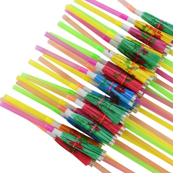 10 pack – Umbrella Drinking Straws
